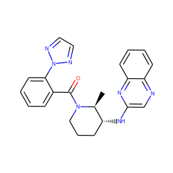 C[C@H]1[C@H](Nc2cnc3ccccc3n2)CCCN1C(=O)c1ccccc1-n1nccn1 ZINC000218487411