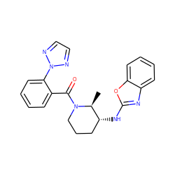 C[C@H]1[C@H](Nc2nc3ccccc3o2)CCCN1C(=O)c1ccccc1-n1nccn1 ZINC000218476862