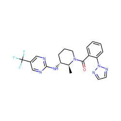 C[C@H]1[C@H](Nc2ncc(C(F)(F)F)cn2)CCCN1C(=O)c1ccccc1-n1nccn1 ZINC000220737451