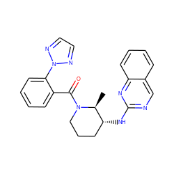 C[C@H]1[C@H](Nc2ncc3ccccc3n2)CCCN1C(=O)c1ccccc1-n1nccn1 ZINC000218465518