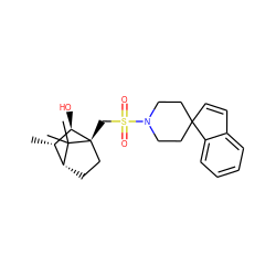 C[C@H]1[C@H]2CC[C@@](CS(=O)(=O)N3CCC4(C=Cc5ccccc54)CC3)([C@@H]1O)C2(C)C ZINC000027308300