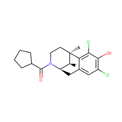 C[C@H]1[C@H]2Cc3cc(Cl)c(O)c(Cl)c3[C@]1(C)CCN2C(=O)C1CCCC1 ZINC000201097744