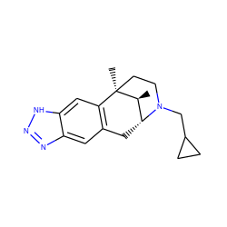 C[C@H]1[C@H]2Cc3cc4nn[nH]c4cc3[C@@]1(C)CCN2CC1CC1 ZINC000101230023