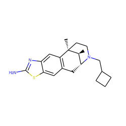 C[C@H]1[C@H]2Cc3cc4sc(N)nc4cc3[C@@]1(C)CCN2CC1CCC1 ZINC000137587826