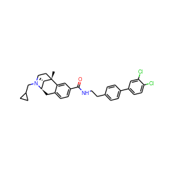 C[C@H]1[C@H]2Cc3ccc(C(=O)NCCc4ccc(-c5ccc(Cl)c(Cl)c5)cc4)cc3[C@@]1(C)CCN2CC1CC1 ZINC000101125258