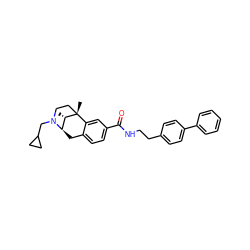 C[C@H]1[C@H]2Cc3ccc(C(=O)NCCc4ccc(-c5ccccc5)cc4)cc3[C@@]1(C)CCN2CC1CC1 ZINC000101098098