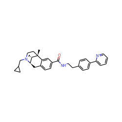 C[C@H]1[C@H]2Cc3ccc(C(=O)NCCc4ccc(-c5ccccn5)cc4)cc3[C@@]1(C)CCN2CC1CC1 ZINC000101672196