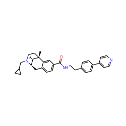 C[C@H]1[C@H]2Cc3ccc(C(=O)NCCc4ccc(-c5ccncc5)cc4)cc3[C@@]1(C)CCN2CC1CC1 ZINC000101672216