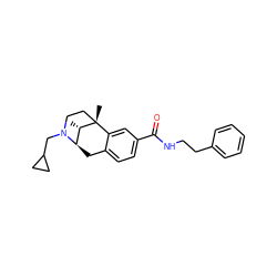 C[C@H]1[C@H]2Cc3ccc(C(=O)NCCc4ccccc4)cc3[C@@]1(C)CCN2CC1CC1 ZINC000101049392