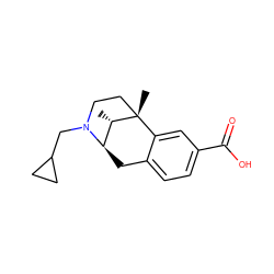 C[C@H]1[C@H]2Cc3ccc(C(=O)O)cc3[C@@]1(C)CCN2CC1CC1 ZINC000100877694