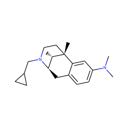 C[C@H]1[C@H]2Cc3ccc(N(C)C)cc3[C@@]1(C)CCN2CC1CC1 ZINC000100844464