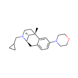 C[C@H]1[C@H]2Cc3ccc(N4CCOCC4)cc3[C@@]1(C)CCN2CC1CC1 ZINC000100805752