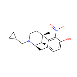 C[C@H]1[C@H]2Cc3ccc(O)c([N+](=O)[O-])c3[C@@]1(C)CCN2CC1CC1 ZINC000101199944