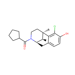 C[C@H]1[C@H]2Cc3ccc(O)c(Cl)c3[C@]1(C)CCN2C(=O)C1CCCC1 ZINC000201104355