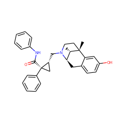 C[C@H]1[C@H]2Cc3ccc(O)cc3[C@@]1(C)CCN2C[C@@H]1C[C@@]1(C(=O)Nc1ccccc1)c1ccccc1 ZINC000100928097