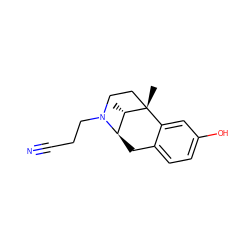 C[C@H]1[C@H]2Cc3ccc(O)cc3[C@@]1(C)CCN2CCC#N ZINC000100871117