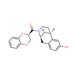 C[C@H]1[C@H]2Cc3ccc(O)cc3[C@]1(C)CCN2C(=O)[C@H]1COc2ccccc2O1 ZINC000201104539
