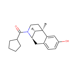 C[C@H]1[C@H]2Cc3ccc(O)cc3[C@]1(C)CCN2C(=O)C1CCCC1 ZINC000201096994