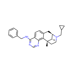 C[C@H]1[C@H]2Cc3ccc4c(NCc5ccccc5)ncnc4c3[C@@]1(C)CCN2CC1CC1 ZINC000101199917