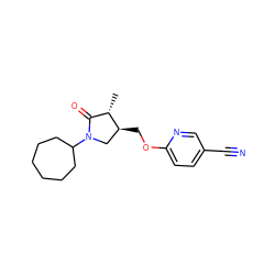 C[C@H]1C(=O)N(C2CCCCCC2)C[C@@H]1COc1ccc(C#N)cn1 ZINC000036286287