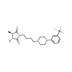 C[C@H]1C(=O)N(CCCCN2CCN(c3cccc(C(F)(F)F)c3)CC2)C(=O)[C@@H]1C ZINC000028876318