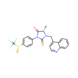 C[C@H]1C(=O)N(c2ccc([S@@+]([O-])C(F)(F)F)cc2)C(=O)N1Cc1ccnc2ccccc12 ZINC000071318621