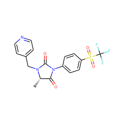 C[C@H]1C(=O)N(c2ccc(S(=O)(=O)C(F)(F)F)cc2)C(=O)N1Cc1ccncc1 ZINC000038579307