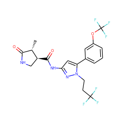 C[C@H]1C(=O)NC[C@@H]1C(=O)Nc1cc(-c2cccc(OC(F)(F)F)c2)n(CCC(F)(F)F)n1 ZINC000169707132