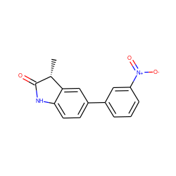 C[C@H]1C(=O)Nc2ccc(-c3cccc([N+](=O)[O-])c3)cc21 ZINC000013860651