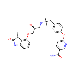 C[C@H]1C(=O)Nc2cccc(OC[C@@H](O)CNC(C)(C)Cc3ccc(Oc4ccc(C(N)=O)cn4)cc3)c21 ZINC000028957983