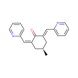 C[C@H]1C/C(=C/c2ccccn2)C(=O)/C(=C/c2ccccn2)C1 ZINC000252438319