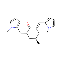 C[C@H]1C/C(=C/c2cccn2C)C(=O)/C(=C/c2cccn2C)C1 ZINC000245296692