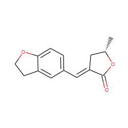 C[C@H]1C/C(=C\c2ccc3c(c2)CCO3)C(=O)O1 ZINC000653719122