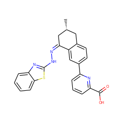 C[C@H]1C/C(=N/Nc2nc3ccccc3s2)c2cc(-c3cccc(C(=O)O)n3)ccc2C1 ZINC000096272607