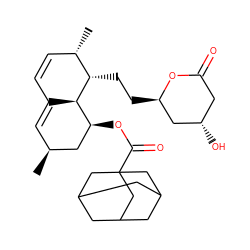 C[C@H]1C=C2C=C[C@H](C)[C@H](CC[C@@H]3C[C@@H](O)CC(=O)O3)[C@H]2[C@@H](OC(=O)C23CC4CC(CC(C4)C2)C3)C1 ZINC000027982042