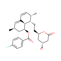 C[C@H]1C=C2C=C[C@H](C)[C@H](CC[C@@H]3C[C@@H](O)CC(=O)O3)[C@H]2[C@@H](OC(=O)c2ccc(F)cc2)C1 ZINC000027981331