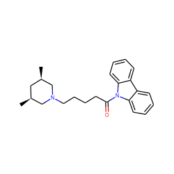 C[C@H]1C[C@@H](C)CN(CCCCC(=O)n2c3ccccc3c3ccccc32)C1 ZINC000653687474