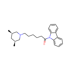 C[C@H]1C[C@@H](C)CN(CCCCCC(=O)n2c3ccccc3c3ccccc32)C1 ZINC000653710236