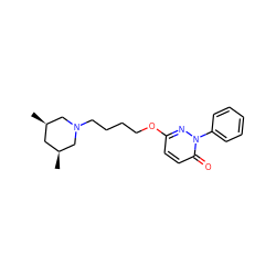 C[C@H]1C[C@@H](C)CN(CCCCOc2ccc(=O)n(-c3ccccc3)n2)C1 ZINC000653901680