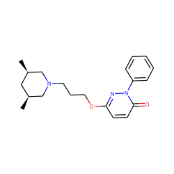 C[C@H]1C[C@@H](C)CN(CCCOc2ccc(=O)n(-c3ccccc3)n2)C1 ZINC000653856980