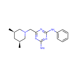 C[C@H]1C[C@@H](C)CN(Cc2nc(N)nc(Nc3ccccc3)n2)C1 ZINC000000545251