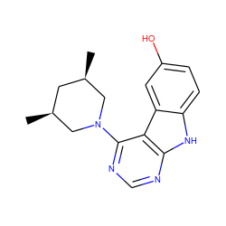 C[C@H]1C[C@@H](C)CN(c2ncnc3[nH]c4ccc(O)cc4c23)C1 ZINC000221377054