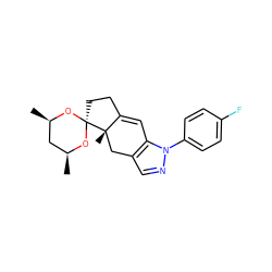 C[C@H]1C[C@@H](C)O[C@]2(CCC3=Cc4c(cnn4-c4ccc(F)cc4)C[C@@]32C)O1 ZINC000101040875