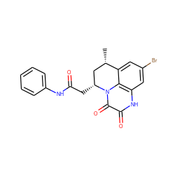 C[C@H]1C[C@@H](CC(=O)Nc2ccccc2)n2c(=O)c(=O)[nH]c3cc(Br)cc1c32 ZINC000029311562