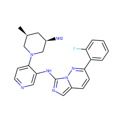 C[C@H]1C[C@@H](N)CN(c2ccncc2Nc2ncc3ccc(-c4ccccc4F)nn23)C1 ZINC000142901466