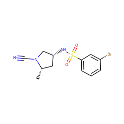 C[C@H]1C[C@@H](NS(=O)(=O)c2cccc(Br)c2)CN1C#N ZINC000059047693