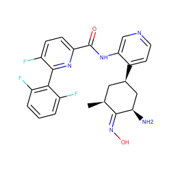 C[C@H]1C[C@@H](c2ccncc2NC(=O)c2ccc(F)c(-c3c(F)cccc3F)n2)C[C@@H](N)/C1=N\O ZINC000149182546