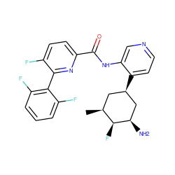 C[C@H]1C[C@@H](c2ccncc2NC(=O)c2ccc(F)c(-c3c(F)cccc3F)n2)C[C@@H](N)[C@H]1F ZINC000167809675