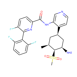 C[C@H]1C[C@@H](c2ccncc2NC(=O)c2ccc(F)c(-c3c(F)cccc3F)n2)C[C@@H](N)[C@H]1S(C)(=O)=O ZINC000149176223