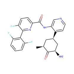 C[C@H]1C[C@@H](c2ccncc2NC(=O)c2ccc(F)c(-c3c(F)cccc3F)n2)C[C@@H](N)C1=O ZINC000207182325